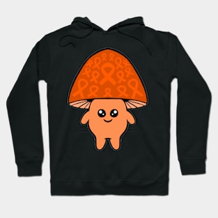 Orange Awareness Ribbon Mushroom Man Hoodie